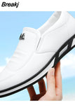 Men's Loafers Casual Leather Shoes Genuine Leather Breathable Solid Color Brand Flats Moccasins Driving Shoes Zapatos Hombre