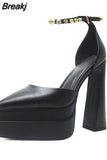 Dropship 2023 Spring Summer Platform High Heeled Women Pumps With Crystal Elegant Office Lady Sexy Woman Shoes