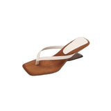 Breakj Women's Shoes 2024 Summer New Simple Color Slope Slippers Women's Summer Fashion Wear Temperament