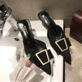 Brand Women Slippers Slip On Mules Leopard Shoes Women Slides Home Slippers Mules Low Heel Shoes Ladies Fashion Shoes