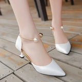 Low Pumps Summer Pointed Shoes Party Low Heel Shoes Woman New Sexy Black Pink Heels White Bridal Shoes Sandalha