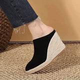 Summer Shoes Clogs Wedge Roman Sandals Suit Female Beige Women's Heels Muffins shoe Comfort Platform Gladiator Black
