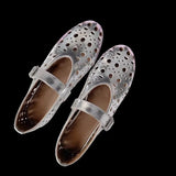 High Hollow Hole Ballet Single-Shoe Women 2025 Spring And Summer New French Small Sandals Round Head Mary Jane