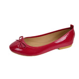 Flats Shoes Women Classics Casual Loafers Red Patent Leather Lady Fashion Design Bowknot Shoes for Woman's