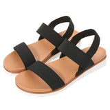 Summer Women Sandals Concise Rome Ankle Wrap Flat With Sandals Woman Black Apricot Classic Women