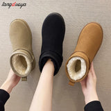 Fashion Winter Snow Boots Fur Ladies Boots Tube Thickened Cotton Warm Fur Shoes Student Women Winter Short Boots