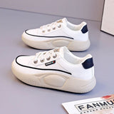 Breakj Round Head Single Shoes Women Wear 2025 Autumn New Lace-Collage Casual Shoes With Thick-Soled Rocking