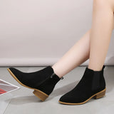 Breakj Fashion Autumn And Winter Large Size Thick High Heel Short Leg Set Foot Martin Boots