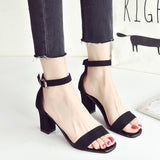 Breakj Women 2025 Summer New Square Head Thick Heel High-Heeled Sandals Women's Korean Version Of The Word Fashion