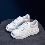 Spring/Summer Women shoes Wedges Platform Sneakers Lace-Up Breathable Casual Chunky Ladies White Shoes