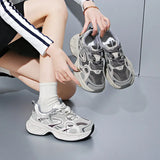 Breakj Korean Version Of The New Dad Shoes Female 2025 Spring Student Running Sports Platform Increased Casual Shoes Female KT