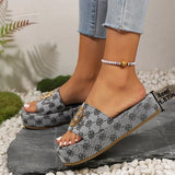 Breakj Slippers Women Wear Round Head Metal Decoration Light Flip-Flop Women's Slippers Women's