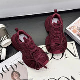 Breakj Drill Full Of Stars Old Dad Shoes 2025 Spring And Autumn New Thick Bottom Height Full Of Diamonds In The Tide Of Net Red Casual