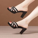 Breakj Wearing Cold Slippers Women One Foot Pedal Fish Mouth Exposed Toe And Sandals Beach Height Height And Slippers