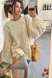 Sweet Knitted Sweater Woman Elegant Long Sleeve Fashion Pullover 2023 Autumn Design Casual Korean Style Tops Female