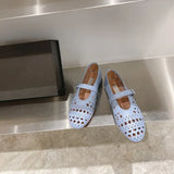 High Hollow Hole Ballet Single-Shoe Women 2025 Spring And Summer New French Small Sandals Round Head Mary Jane