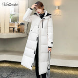2021 Autumn Winter Women Jacket X-long Hooded Parka Cotton Padded Female High Quality Warm Winter Outwear Coat