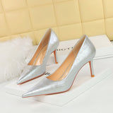 Breakj Vintage Fashion Women's Shoes Banquet High Heels Spring And Autumn Heels With High Heels Shallow Pointed Single