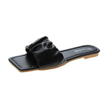 Women Slippers Summer Pleated Upper Fashion Wear-resistant Office Flat Shoes Summer New Sandy Beach Sandals Women
