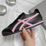 Breakj New Flat Shoes Daily Commute Single Shoes Sweet Simple Tie Splicing Sports Casual Shoes