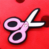 1pcs Pink Style Shoe Charms Dress Scissors Bra Car Glove Shoes Accessories Decoration Fit Croc Jibz Kids Gifts