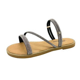 Women Slippers Flat Glitter Slides Fashion Low Pantofle Soft Jelly Luxury Summer 2023 Rubber Rome Crystal Basic