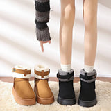 Breakj New Winter Snow Boots Women Thick And Velvet Thick Fashion Warm Leisure Cotton