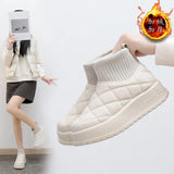 Breakj Velvet High Top Snow Boots Female 2024 Winter New Student Ins Korean Version Warm Casual Platform Cotton Shoes