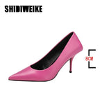 Women 8cm High Heels Pumps Office Ladies Designer White Green Black Heels Prom Stiletto Dress Party Shoes