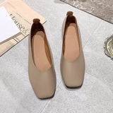 Shoes Women 2024 Spring Model New Flat Korean Version Square Mouth Fairy Shoes Grandma Shoes Shallow Women's Shoes Pregnant Women Bean