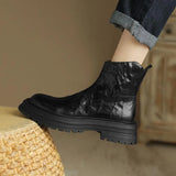 Breakj Bottom Martin Boots Women's Loose Cake Thin Boots 2024 New Fashion Autumn And Winter Waterproof Platform Thick Heel And Velvet Short