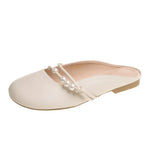 Half Slippers Female Spring Outside Wear 2024 New Flat Bottom Lazy Leisure Versatile Retro Gentle Fairy Wind Cool