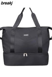 Travel Dufflel Bag Solid Color Dry Wet Separated Portable Waterproof Outdoor Gym Fitness Tote Bag for