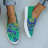 Graffiti Women Flat Shoes Shallow Thick Bottom Casual Canvas Female Footwear Spring Slip On Women's Shoes Plus Size