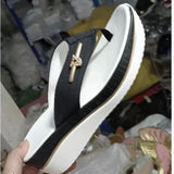 Breakj Large-Size Slope And Thick Base Cool Drag Women Summer New Clip Toe Le-Flops Outdoor Leisure Fashion