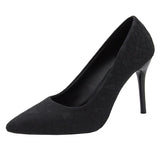 Breakj Version Of Sexy Sister Thin Heel Shoes 2025 Spring And Autumn New Pointed Black Professional Women's Shoes Large High-Heeled
