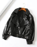 New Spring Autumn Green Faux Leather Jackets Casual Women Short Vintage Loose Pu Jackets Female Black Red Leather