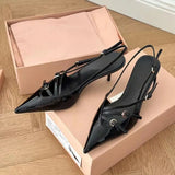 High Heel Sandals Female 2024 Summer New Fairy Wind A Word Buckle Fine Heel Fashion Casual Bun