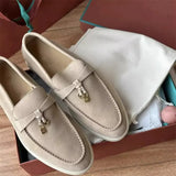 Breakj Shoes Women 2025 Spring And Autumn New Tuxedo Buckle Lazy Shoes Anti-Slip Casual Sole Single