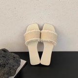 Breakj Summer Retro Temperament Cross With Roman Shoes Beach Shoes Soft Bottom Dew One-Word Buckle With Sandals