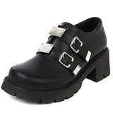 2021 New Arrivals Solid Buckle Chunky Heel Platform women's Pumps Big Size 43 Trendy Leisure Classice Women