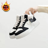Breakj Plus Velvet High Top Small White Shoes Women 2024 Winter Korean Version Versatile Student Shoes Warm Casual Shoes
