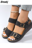 Shoes on Sale 2023 Basic Women's Sandals Summer Soft Bottom Wedges Sandalias Casual Retro Shoes for Women Zapatos