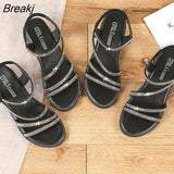 Comfortable Wedge Heel Roman Casual Sandals Summer Fashion Women's Elastic Band Sequin