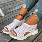 Breakj Low-Heeled Women's Shoes Large-Size Sports Toe Thick-Sed Fish Mouth Flying Leisure Sleeve Sandals Large