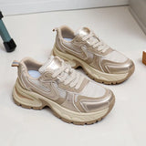 Breakj Korean Version Of The Net Face Dad Shoes Female Spring 2025 New Breathable Female Student Sports Increased Casual Shoes