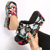 Women's Summer Shoes 2023 Casual Thick Sole Wedge Slippers Flip-flops Outdoor Beach Fish Mouth Shoes Popular Print