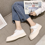 Shoes Thick Bottom Round Toe Shoes Spring Shallow Mouth Women Shoes Thick Bottom Medium Heel Single Shoes