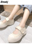 Shoes Thick Bottom Round Toe Shoes Spring Shallow Mouth Women Shoes Thick Bottom Medium Heel Single Shoes