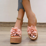 Heels Summer Beach Platform Women Wedge Slippers Appliques Butterfly-knot Female Sandals Clog Shoes Slides